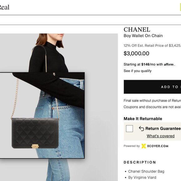 Chanel Caviar Quilted Boy Wallet On Chain WOC Black - Picture 17 of 17